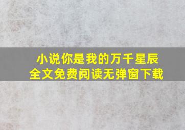 小说你是我的万千星辰全文免费阅读无弹窗下载