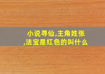 小说寻仙,主角姓张,法宝是红色的叫什么