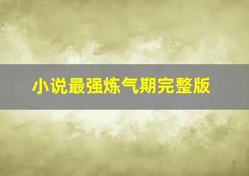 小说最强炼气期完整版