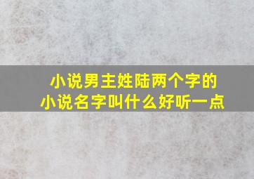 小说男主姓陆两个字的小说名字叫什么好听一点