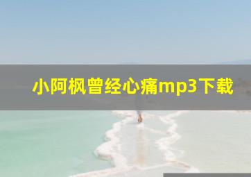 小阿枫曾经心痛mp3下载