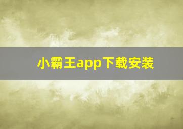 小霸王app下载安装