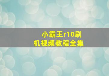 小霸王r10刷机视频教程全集