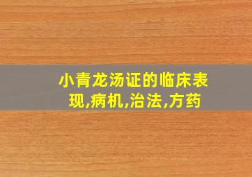 小青龙汤证的临床表现,病机,治法,方药