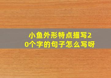 小鱼外形特点描写20个字的句子怎么写呀