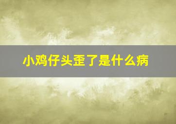 小鸡仔头歪了是什么病