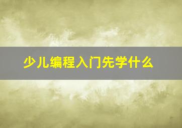 少儿编程入门先学什么