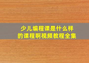 少儿编程课是什么样的课程啊视频教程全集