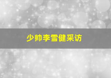 少帅李雪健采访