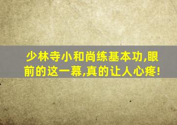 少林寺小和尚练基本功,眼前的这一幕,真的让人心疼!