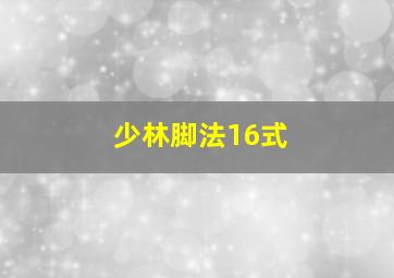 少林脚法16式