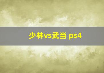 少林vs武当 ps4