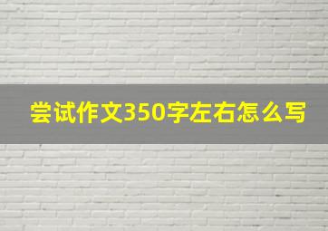 尝试作文350字左右怎么写