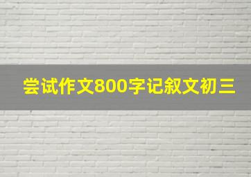 尝试作文800字记叙文初三