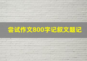 尝试作文800字记叙文题记