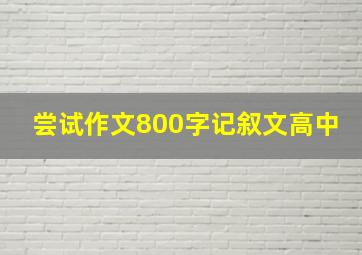 尝试作文800字记叙文高中