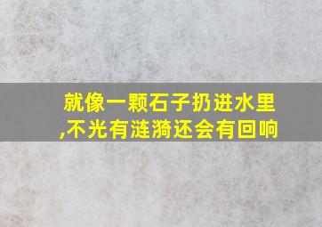 就像一颗石子扔进水里,不光有涟漪还会有回响