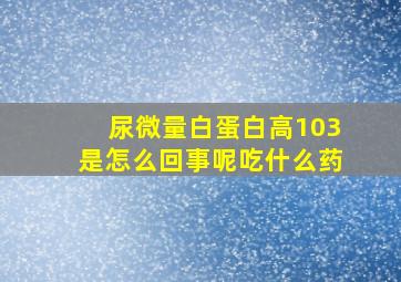 尿微量白蛋白高103是怎么回事呢吃什么药