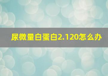 尿微量白蛋白2.120怎么办