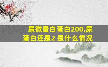 尿微量白蛋白200,尿蛋白还是2+是什么情况