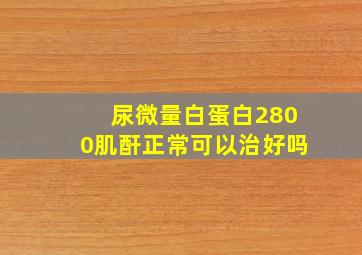 尿微量白蛋白2800肌酐正常可以治好吗