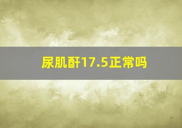 尿肌酐17.5正常吗