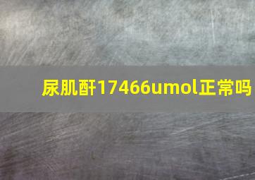 尿肌酐17466umol正常吗