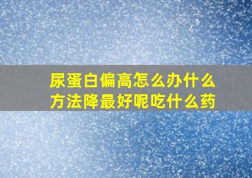 尿蛋白偏高怎么办什么方法降最好呢吃什么药