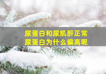 尿蛋白和尿肌酐正常尿蛋白为什么偏高呢