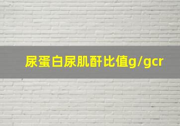 尿蛋白尿肌酐比值g/gcr