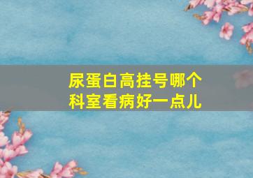 尿蛋白高挂号哪个科室看病好一点儿