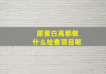 尿蛋白高都做什么检查项目呢