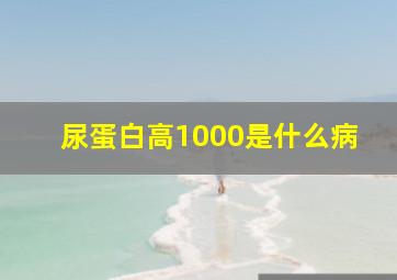 尿蛋白高1000是什么病