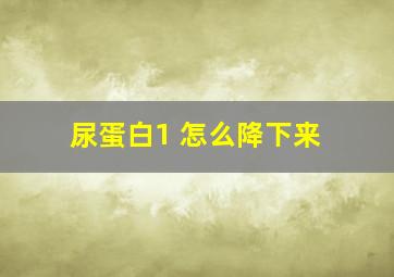 尿蛋白1+怎么降下来