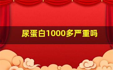 尿蛋白1000多严重吗