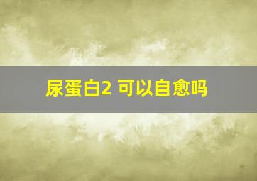 尿蛋白2+可以自愈吗