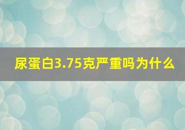 尿蛋白3.75克严重吗为什么