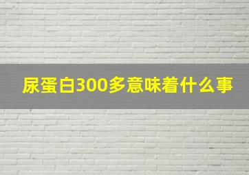 尿蛋白300多意味着什么事