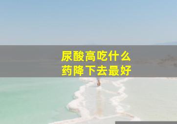 尿酸高吃什么药降下去最好