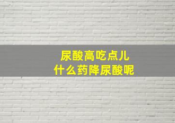 尿酸高吃点儿什么药降尿酸呢