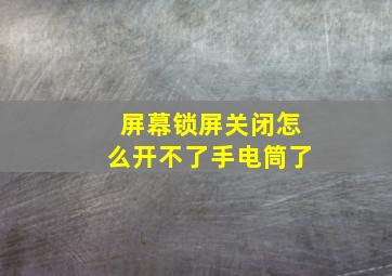 屏幕锁屏关闭怎么开不了手电筒了