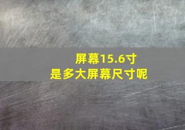 屏幕15.6寸是多大屏幕尺寸呢