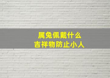 属兔佩戴什么吉祥物防止小人