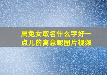 属兔女取名什么字好一点儿的寓意呢图片视频