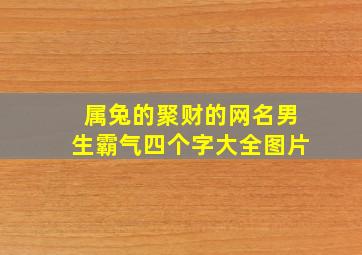 属兔的聚财的网名男生霸气四个字大全图片