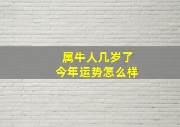 属牛人几岁了今年运势怎么样