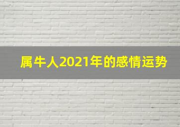 属牛人2021年的感情运势