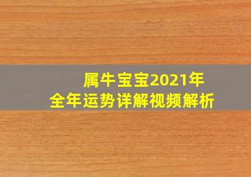 属牛宝宝2021年全年运势详解视频解析