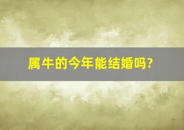 属牛的今年能结婚吗?