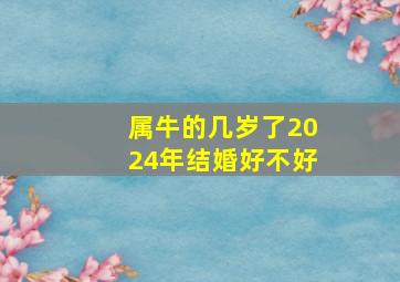 属牛的几岁了2024年结婚好不好